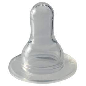 Set 2 tetine Cherry din silicon moale, forma rotunda, pentru biberoane standard, debit mediu (M), de la 0 luni, nip 93004