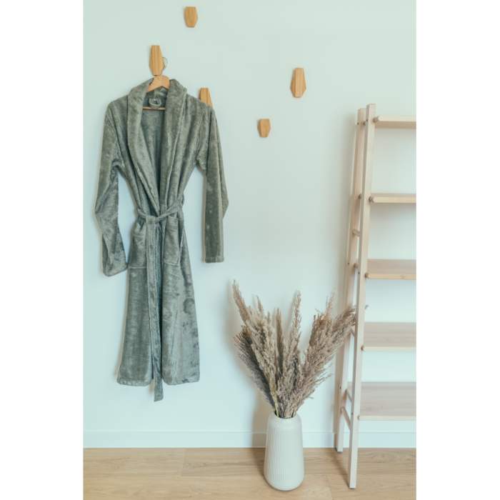 Halat de Baie Frotir din Bambus pentru Adulti M Whisper Green Timboo TM-BADME-540