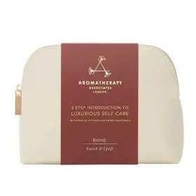 Aromatherapy Associates 3 Step Introduction To Luxurious Self Care: Rose Triple Exfoliator 50 Ml + Rose Bath & Shower Oil 9 Ml + Rose Pink Clay Mask 50 Ml + Classic Branded Vegan Leather Washbag