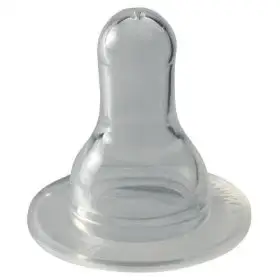 Set 2 tetine Cherry din silicon moale, forma rotunda, pentru biberoane standard, debit redus (S), de la 0 luni, nip 93003