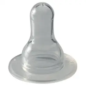 Set 2 tetine Cherry din silicon moale, forma rotunda, pentru biberoane standard, debit mediu (M), de la 0 luni, nip 93004