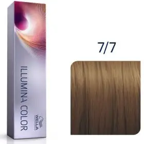 Vopsea permanenta Wella Professionals Illumina Color 7/7, Blond Mediu Maro, 60ml