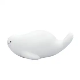 Lampa de veghe si veioza cu LED, lumina reglabila si functie oprire cronometrata, forma foca, alba, Lumilu Lazy Friends Seal, Reer 52240