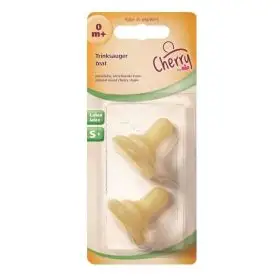 Set 2 tetine Cherry din latex natural, forma rotunda, pentru biberoane standard, debit redus (S), de la 0 luni, nip 93000