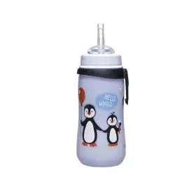 Cana de baut cu pai din silicon Straw Cup Boy, antipicurare, clip de prindere, 330 ml, de la 12 luni, nip 35067