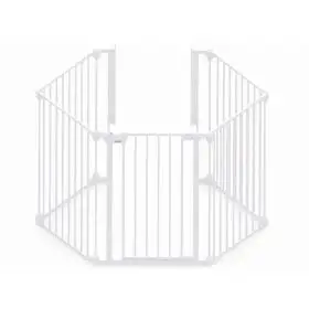 Tarc de siguranta modular cu 5 panouri, metal alb, Noma, N94047