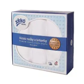 Set 3 prosoape muselina bumbac organic 90x100cm Alb XKKO