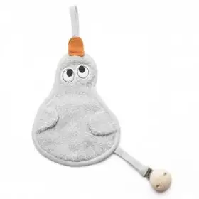 Textil din bambus pentru dentitie cu agatatoare suzeta din lemn Para Anthracite