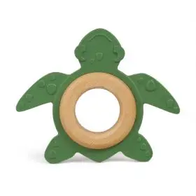 Jucarie organica pentru dentitie, din lemn si cauciuc natural, Broasca Testoasa, Grunspecht 689-00