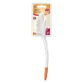Perie 2 in 1 pentru biberoane si tetine, cu maner antialunecare, 0+ luni, nip 37047