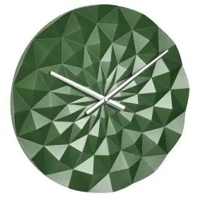 Ceas geometric de precizie, analog, de perete, creat de designer, model DIAMOND, verde metalic, TFA 60.3063.04