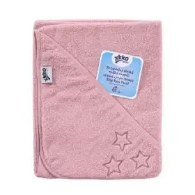 Prosop cu gluga bumbac organic Pink 90x90 cm XKKO