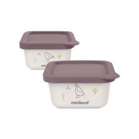 Set 2 recipiente ermetice mancare solida Miniland Chick