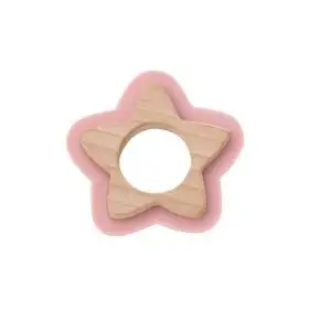 Jucarie naturala pentru dentitie Star Roz