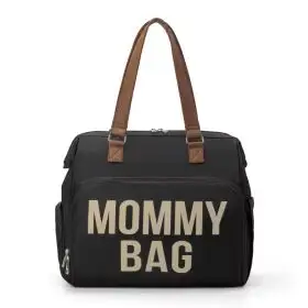 GEANTA BEBE MOMMY BAG BLACK GOLD | MOMMY CLUB