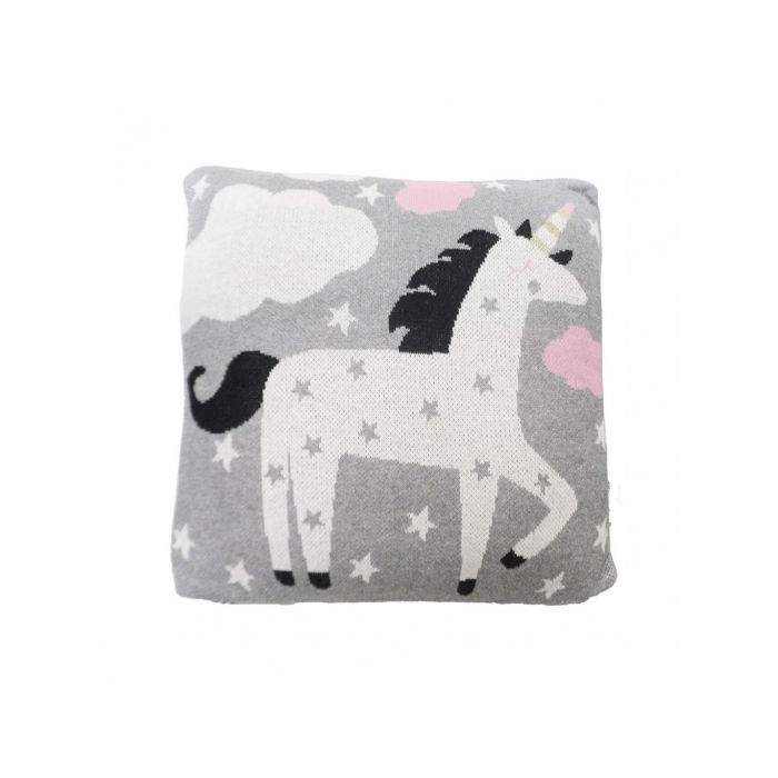 Perna Decor Bumbac Unicorn Gri/Roz Bizzi Growin