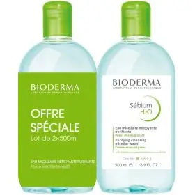 Set Duo, Bioderma, Sebium H2O, Ingrediente active, Purificante, Apa micelara, Pentru ten mixt cu gras, 2 buc, 500 ml