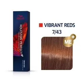 Vopsea permanenta Wella Professionals Koleston Perfect 7/43, Blond Mediu Rosu Auriu, 60ml