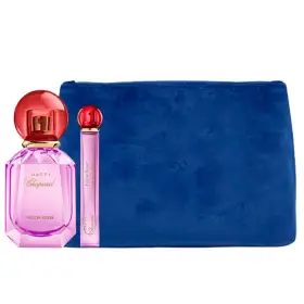 Chopard Set Luxury Naturals Perfumery, Happy Felicia Roses, Apa de Parfum 100 ml + Apa de Parfum 10 ml + Geanta Textila cu Piele Sintetica, Trouse Pouche, Blue, pentru Femei, 2.4 x 9 x 6.2 cm