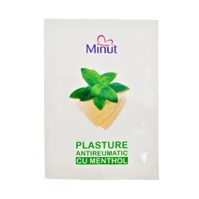 Plasturi antireumatici menthol Minut 6 X 10 cm, 24 buc