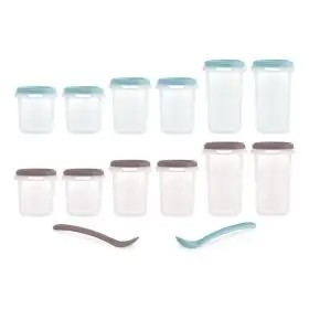 Set 12 recipiente gradate cu 2 lingurite Miniland Terra, 200, 250 si 330 ml