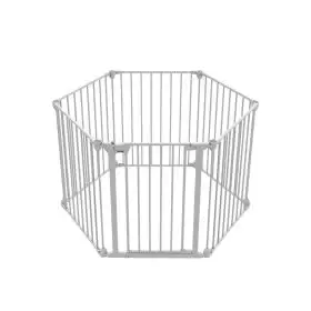 Tarc de joaca hexagonal modular cu saltea Noma, metal alb, N94023