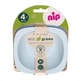 Set 2 castroane Eat Green pentru mancarea copiilor, din plastic bio, lavabile in masina de spalat vase, 4+ luni, nip 37065