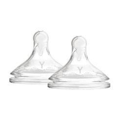  WNY201_21 Tetine Gat Larg Options Plus, Silicon, cu taietura in Y (2 pack) Dr. Brown's Transparent