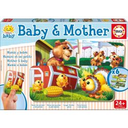 Set 6 Puzzle Baby & Mother 2 piese Multicolor