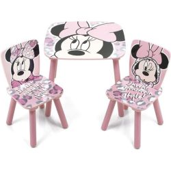 Set masuta si 2 scaunele Minnie Mouse Roz