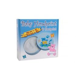 Baby HandPrint - Mulaj amprente in cutie cadou Dream Box, Non-toxic, Conform cu standardul european de siguranta EN 71-3:2019, Albastru Albastru transparent