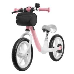Bicicleta fara pedale Arie, Cu claxon, Saculet pentru depozitare, Roti din spuma Eva, 12″, Bubblegum 