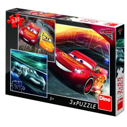  335240_08 Puzzle 3 in 1 - Cars 3: Cursa cea mare (55 piese) Dino Multicolor
