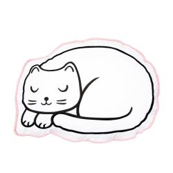 Perna decorativa Cutie Cat Nap Time Alb
