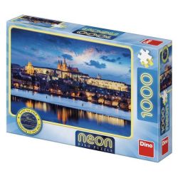  541276_08 Puzzle Neon - Castelul Praga (1000 piese) Dino Multicolor