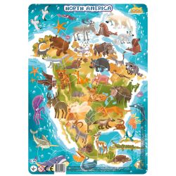  DOR300177_08 Puzzle cu rama - America de Nord (53 piese) Dodo Multicolor