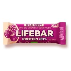 Lifebar baton proteic cu fructe de padure raw bio 47g 