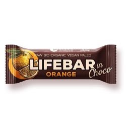 Lifebar baton cu portocale in ciocolata raw bio 40g 