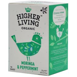 Ceai MORINGA si MENTA eco, 15 plicuri, Higher Living 