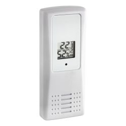 Transmitator wireless digital pentru temperatura si umiditate, afisaj LCD, alb, TFA 30.3208.02 Alb