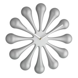 Ceas de perete analog, creat de designer, model ASTRO, argintiu metalic mat, TFA 60.3008 Argintiu