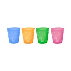 Set 4 pahare colorate pentru bebelusi si copii, 300 ml, fara BPA, 18+ luni, Nip 37061 Multicolor