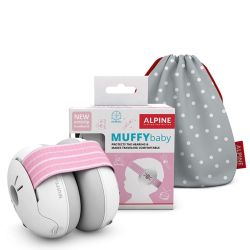 Casti antifonice pentru bebelusi, ofera protectie auditiva, SNR 23, roz, ALPINE Muffy Baby Pink ALP24951 Roz