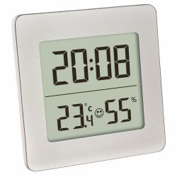 Termometru si higrometru digital cu ceas si alarma TFA 30.5038.54 Alb