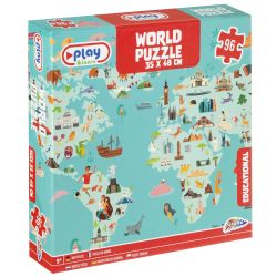 Puzzle - Harta lumii (96 piese) 