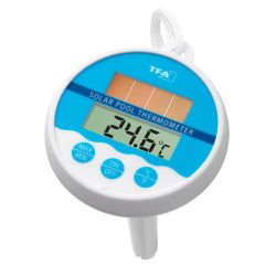 Termometru digital plutitor pentru piscina, cu mini-panou solar si baterie de back-up, TFA 30.1041 Bleu