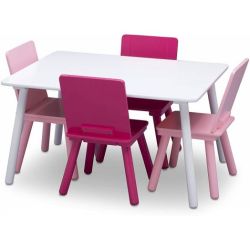  TT87413GN_17 Set masuta si 4 scaunele White/Pink Delta Children Multicolor