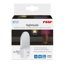 Lampa de veghe pentru priza, cu senzor de noapte sau zi, 0+ luni, Reer NightGuide 52380 