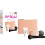Set de inceput BareMinerals: BareMinerals, Fixare, Pensula pentru pudra + Voal mineral, Finisaj mat, Pudra fixatoare, Bronz auriu, 2 g + Original, Fond de ten lichid, SPF 15, 2 g + Prime Time, Vitamina E, Smooth Wear, Baza de ten, Bronz auriu, 15 ml