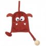 Textil din bambus pentru dentitie cu agatatoare suzeta din lemn Monstru Rosewood Timboo